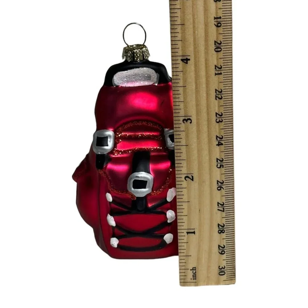Blown Mercury‎ Glass Christmas Ornament Red Backpack 4.5
